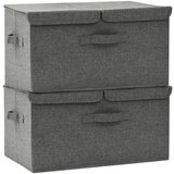 vidaXL Škatla za shranjevanje 2 kosa blago 50x30x25 cm siva | Shoptok.si
