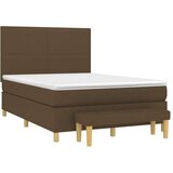  Krevet s oprugama i madracem tamnosmeđi 140 x 190 cm od tkanine | shoptok.hr