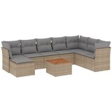 Maison Chic Seti vrtnega pohištva - Vrtna garnitura 9-delna z blazinami bež poli ratan, (21797055) | Shoptok.si