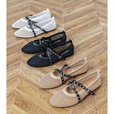 Gemre Black mesh ballet flats with decorative buckle Zerid | shoptok.hr