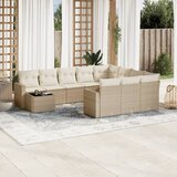 Maison Chic Seti vrtnega pohištva - Vrtna garnitura - Vrtni pohištvo set 11-delna z blazinami bež poli ratan, (21815601) | Shoptok.si