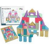 Lean_Toys Leseni bloki pastelnih barv GRAD 55 elementov | Shoptok.si