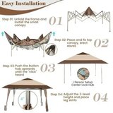  Gazebo paviljon sa mehanizmom 390x390cm Bež Slike