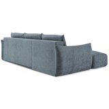 Makamii Plava sklopiva kutna garnitura od šenila (s lijevim kutom/s ležaljkom) Leila – | shoptok.hr