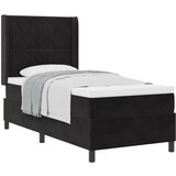 vidaXL Postelja s podvojem in vzmetnico Črna 90x190 cm Žamet | Shoptok.si
