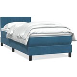 vidaXL Box spring postelja z vzmetnico temno modra 80x210 cm žamet, (21790886) | Shoptok.si