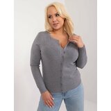 Fashion Hunters Dark gray sweater of a larger size cene