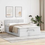  Otomanski okvir kreveta s madraca bijela 140x200cm umjetna koža | shoptok.hr