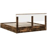  Krevet s od storage s uzglavljem Dimljeni hrast 180 x 200 cm | shoptok.hr