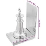 vidaXL držač za knjige Set od 2 Srebrni Aluminij 11 x 12 x 19,5 cm | shoptok.hr