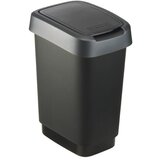 Rotho kanta za otpatke od reciklirane plastike u srebrno-crnoj boji 10 l twist - rotho Cijene
