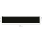 vidaXL Zložljiva stranska tenda za teraso 170x600 cm črna | Shoptok.si
