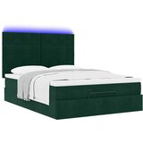  Otomanski krevet s madracima&LED tamnozeleni 140x200cm baršun | Eponuda.ba