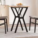 vidaXL jedilna miza y okvir 50x50x75,5cm trdna borovina lito železo | Shoptok.si