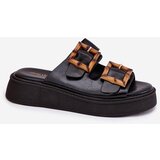 Boto Eco Leather Women's Sandals On Platform With Buckles Black Xanivia | Shoptok.si