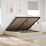  Otomanski okvir kreveta bez madraca krem 160x200 cm od tkanine | shoptok.hr