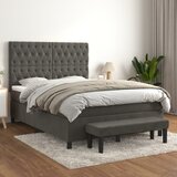  Krevet s oprugama i madracem tamnosivi 140x200 cm baršunasti | shoptok.hr