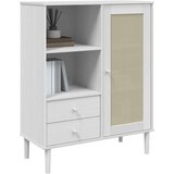  Visoka komoda SENJA bijela izgled ratana 90x40x112 cm borovina | shoptok.hr