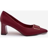 Boto Heels With Decorative Buckle Burgundy Seriva | ePonuda.com