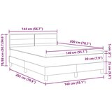 Box Postelja z Box Springom z vzmetnico Temno rjava 140x200 cm Tkanina, (22081282) | Shoptok.si