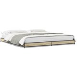 Furnova Posteljni okvir sonoma hrast 200x200 cm inž. les in kovina, (21944024) | Shoptok.si