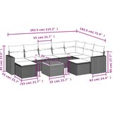  10-dijelni set vrtnih sofa s jastucima crni od poliratana | shoptok.hr