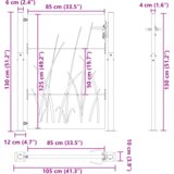 vidaXL Vrtna vrata Črna 105 x 125 cm Jeklo s prašnim premazom | Shoptok.si