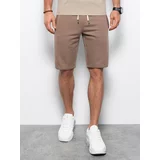 Ombre Men's short shorts with pockets - light brown