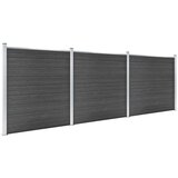 vidaXL Komplet ograjnih panelov WPC 526x186 cm črn | Shoptok.si