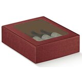  Kutija kartonska za 3 boce - bordo Prozor-35387 | ePonuda.com