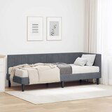 vidaXL Kutni okvir kreveta s madracem Tamno siva 80 x 200 cm Baršun | shoptok.hr