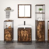vidaXL set kopalniškega pohištva set 3 dimljen hrast, črna | Shoptok.si