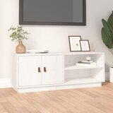 vidaXL TV omarica bela 105x34x40 cm trdna borovina Cene