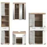 MID.YOU Kopalnica Lambada, Barva Hrasta, Bela, 4-Delna | Shoptok.si