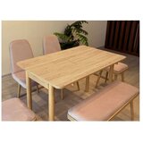 Hanah home vina mini 03 0900 oak stone produžni set trpezarijskih stolova i stolica (6 komada)) | ePonuda.com
