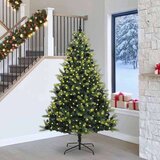 vidaXL Umjetno zložljivo božično drevo s 300 LED diodami Zelena 240 cm | Shoptok.si
