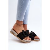 Boto Women's Platform Slide Sandals with Bow Black Aflia | Shoptok.si