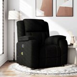 vidaXL Masažni naslonjač od tkanine crni | shoptok.hr