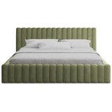 Makamii Zelena oblazinjena zakonska postelja s prostorom za shranjevanje z letvenim dnom 180x200 cm Lemi – | Shoptok.si