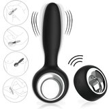 Aixiasia Dylon-Remote - punjivi, radio analni vibrator (crni) | shoptok.hr