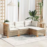  4-dijelni set vrtnih sofa s jastucima bež od poliratana | shoptok.hr