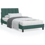  The Living Store Postelja z vzmetnico temno zelena 100x200 cm žamet - Postelja, (21490600) | Shoptok.si