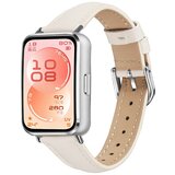 INF Huawei Usnjen Slim Trak za Band 11/11 Pro – Dvoslojno Usnje, Zaponka Beige, (5000264392) | Shoptok.si