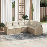 vidaXL 6-dijelni set vrtnih sofa s jastucima bež od poliratana Cijene
