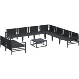 vidaXL Vrtna sedežna garnitura 10 pcs Antracitna Jeklo | Shoptok.si