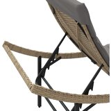  Ležaljka za sunčanje s jastukom bež 55 x 199 x 50 cm poliratan | shoptok.hr