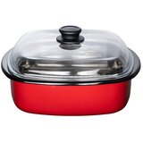 RIESS Kozica za kuhanje na sopari Color Rot 28x28cm / 4,5l / indukcija / inox, steklo, (5000198722) Cene