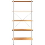 vidaXL 5-nadstropni regal s policami bel in hrast 80x40x163 cm | Shoptok.si