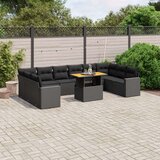  11-dijelni set vrtnih sofa od poliratana s jastucima crni | shoptok.hr