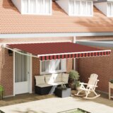 vidaXL Ročna zložljiva tenda Rumena in Oranžna 400x350 cm | Shoptok.si
